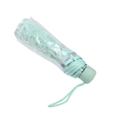 1PC Transparent Folding Umbrella Fashionable Princess Umbrella Cherry Blossom # Light Green