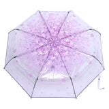1PC Transparent Folding Umbrella Fashionable Princess Umbrella Cherry Blossom # Light Purple In Australia - Darrahopens