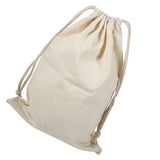 Household Plain Cotton Drawstring Storage Laundry Sack Stuff Bag for Travel Home Use 22 * 28CM