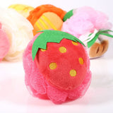 Colorful Fruit Shape Mesh Brush Shower Ball Exfoliating Body Cleansing Scrub Sponge #Strawberry In Australia - Darrahopens