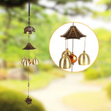 Antique Metal Elephant Windchime Church Bells Wind Chimes Door Hanging Decoration