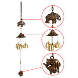 Antique Metal Elephant Windchime Church Bells Wind Chimes Door Hanging Decoration