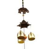 Antique Metal Elephant Windchime Church Bells Wind Chimes Door Hanging Decoration