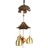 Antique Metal Elephant Windchime Church Bells Wind Chimes Door Hanging Decoration