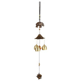 Antique Metal Elephant Windchime Church Bells Wind Chimes Door Hanging Decoration