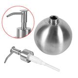 1pc 304 Stainless Steel Ball Shaped Bathroom Shampoo Shower Liquid Pump Dispenser Bottle 500ml