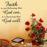 Black PVC Wall Sticker Faith God Quote Vinyl Art Decal Home Study Room Decoration Removable
