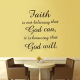 Black PVC Wall Sticker Faith God Quote Vinyl Art Decal Home Study Room Decoration Removable
