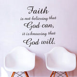 Black PVC Wall Sticker Faith God Quote Vinyl Art Decal Home Study Room Decoration Removable