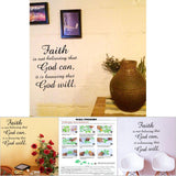 Black PVC Wall Sticker Faith God Quote Vinyl Art Decal Home Study Room Decoration Removable
