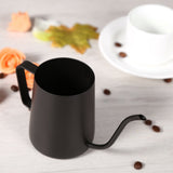 Black Stainless Steel Pour Coffee Drip Pot Kettle With Long Over Gooseneck Spout (350ml)