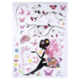 PVC Wall Sticker Fairy Flower Butterfly Vinyl Art Decal Girl Bedroom Home Decor Removable In Australia - Darrahopens