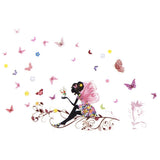 PVC Wall Sticker Fairy Flower Butterfly Vinyl Art Decal Girl Bedroom Home Decor Removable In Australia - Darrahopens