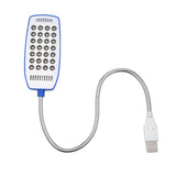 5V Flexible Gooseneck Mini USB 28 LED Portable Reading Light Computer Lamp With Switch Blue