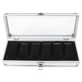 1Pc 6 Grid Slots Aluminum Rectangle Watch Jewellery Display Storage Organizer Box (6 Slots)