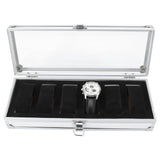 1Pc 6 Grid Slots Aluminum Rectangle Watch Jewellery Display Storage Organizer Box (6 Slots)
