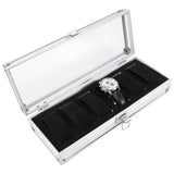 1Pc 6 Grid Slots Aluminum Rectangle Watch Jewellery Display Storage Organizer Box (6 Slots)