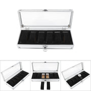 1Pc 6 Grid Slots Aluminum Rectangle Watch Jewellery Display Storage Organizer Box (6 Slots)