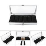 1Pc 6 Grid Slots Aluminum Rectangle Watch Jewellery Display Storage Organizer Box (6 Slots)