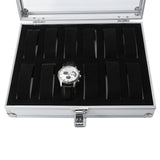 1Pc 12 Grid Slots Aluminum Rectangle Watch Jewellery Display Storage Organizer Box (12 Slots)