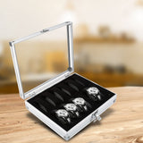 1Pc 12 Grid Slots Aluminum Rectangle Watch Jewellery Display Storage Organizer Box (12 Slots)