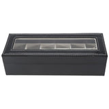 1Pc High Grade 6 Slots PU Leather Box Case For Watch Jewellery Display Storage Organizer Hot