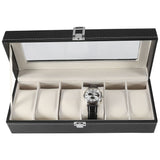 1Pc High Grade 6 Slots PU Leather Box Case For Watch Jewellery Display Storage Organizer Hot