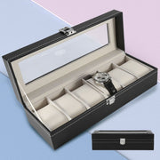 1Pc High Grade 6 Slots PU Leather Box Case For Watch Jewellery Display Storage Organizer Hot