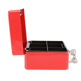 1Pc Mini Portable Iron Petty Lockable Cash Money Coin Safe Security Box Household (Red)