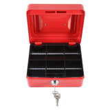 1Pc Mini Portable Iron Petty Lockable Cash Money Coin Safe Security Box Household (Red)