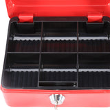 1Pc Mini Portable Iron Petty Lockable Cash Money Coin Safe Security Box Household (Red)