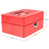 1Pc Mini Portable Iron Petty Lockable Cash Money Coin Safe Security Box Household (Red)