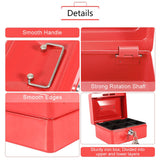 1Pc Mini Portable Iron Petty Lockable Cash Money Coin Safe Security Box Household (Red)