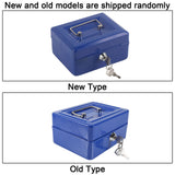 1Pc Mini Portable Iron Petty Lockable Cash Money Coin Safe Security Box Household (Blue)