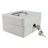 1Pc Mini Portable Iron Petty Lockable Cash Money Coin Safe Security Box Household (White)