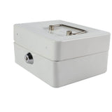 1Pc Mini Portable Iron Petty Lockable Cash Money Coin Safe Security Box Household (White)