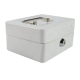 1Pc Mini Portable Iron Petty Lockable Cash Money Coin Safe Security Box Household (White)