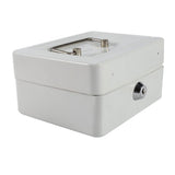 1Pc Mini Portable Iron Petty Lockable Cash Money Coin Safe Security Box Household (White)