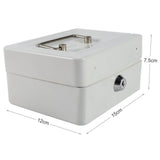 1Pc Mini Portable Iron Petty Lockable Cash Money Coin Safe Security Box Household (White)