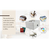 1Pc Mini Portable Iron Petty Lockable Cash Money Coin Safe Security Box Household (White)