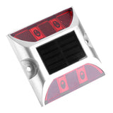 Aluminum Alloy Solar Power Waterproof 4 LED Lamp Outdoor Road Driveway Pathway Light Red