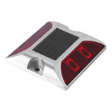 Aluminum Alloy Solar Power Waterproof 4 LED Lamp Outdoor Road Driveway Pathway Light Red