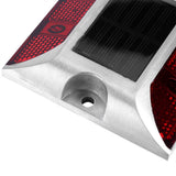 Aluminum Alloy Solar Power Waterproof 4 LED Lamp Outdoor Road Driveway Pathway Light Red