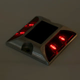 Aluminum Alloy Solar Power Waterproof 4 LED Lamp Outdoor Road Driveway Pathway Light Red