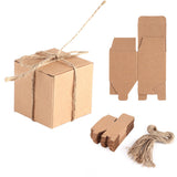 50PCS Brown Kraft Paper Square Wedding Favor Candy Chocolate Gift Party Supply Boxes