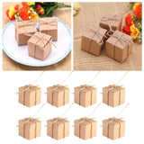 50PCS Brown Kraft Paper Square Wedding Favor Candy Chocolate Gift Party Supply Boxes
