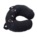 Animal Travel Neck PP Cotton Pillow Soft U Shaped Car Head Rest Toy Cushion Black Cat