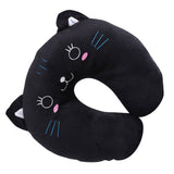 Animal Travel Neck PP Cotton Pillow Soft U Shaped Car Head Rest Toy Cushion Black Cat