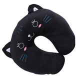 Animal Travel Neck PP Cotton Pillow Soft U Shaped Car Head Rest Toy Cushion Black Cat