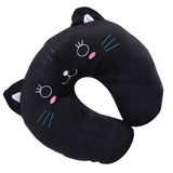 Animal Travel Neck PP Cotton Pillow Soft U Shaped Car Head Rest Toy Cushion Black Cat